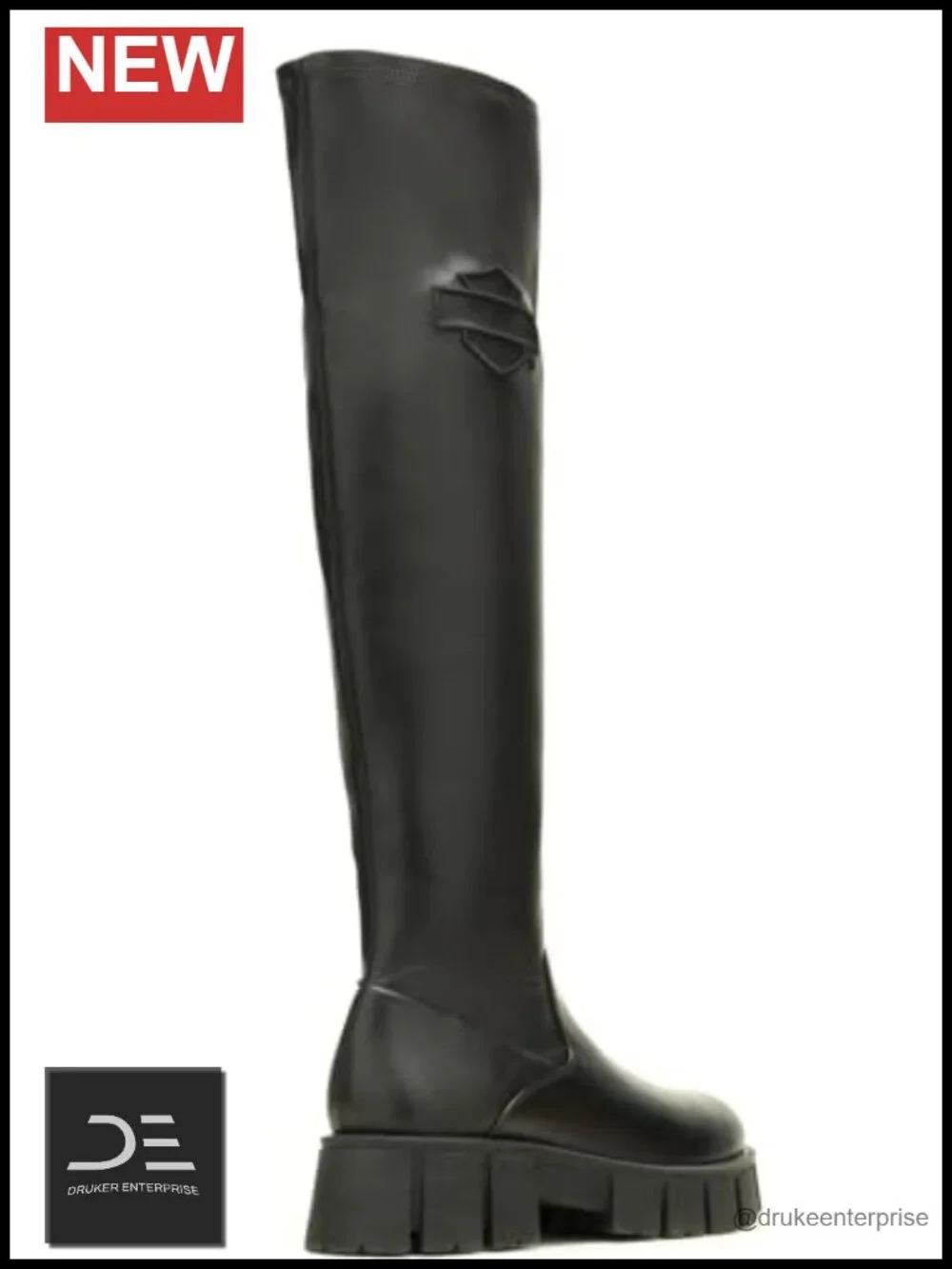 Harley-Davidson Women's Uplift Over-the-Knee Boots Stretch Leather 20 Inch